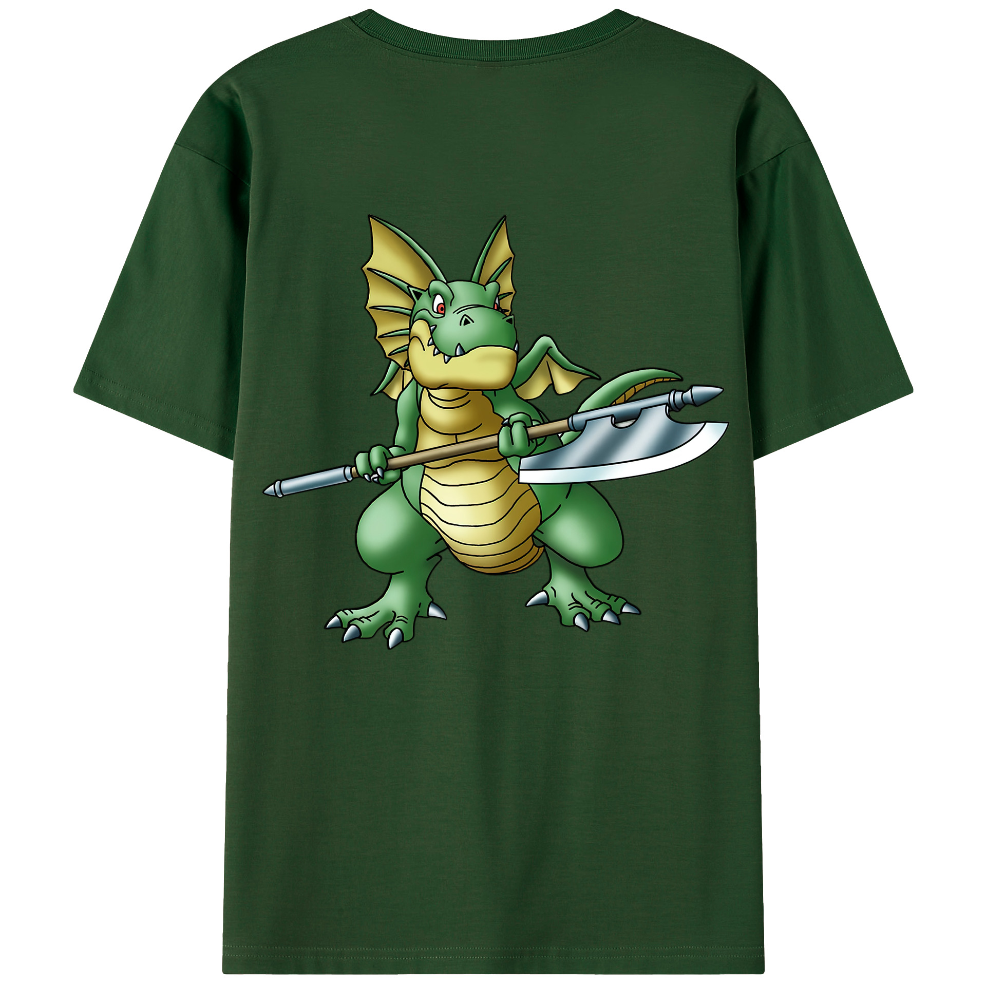 （画像用） ドラゴンクエスト Doragon Kuesuto Dragon Quest 綿100％半袖Tシャツ（背面プリント）